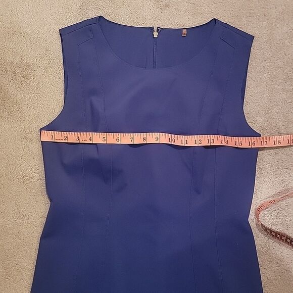 Elie Tahari Elegant Blue Sleeveless Dress Sz 8 - Picture 5 of 9